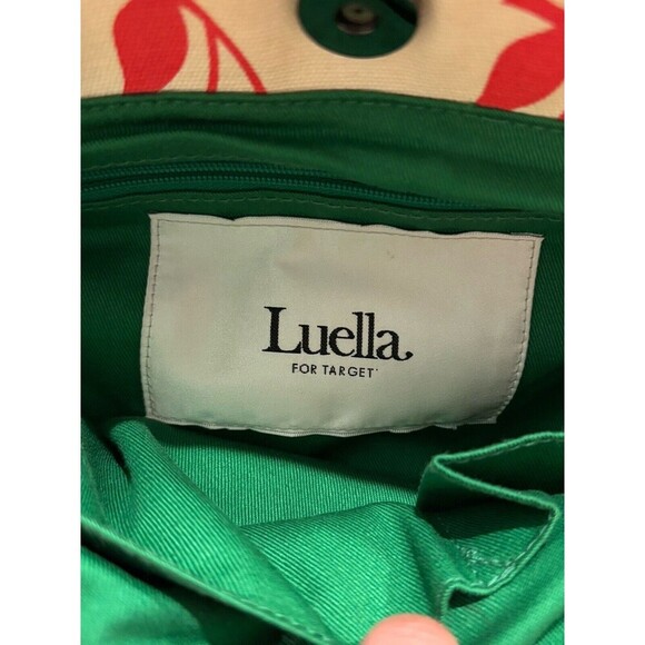 LUELLA Bartley x Target Cherry Print Y2K 2000s Canvas Red Green Tote Bag - Picture 3 of 4